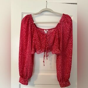Pink Topshop Cropped Long sleeve